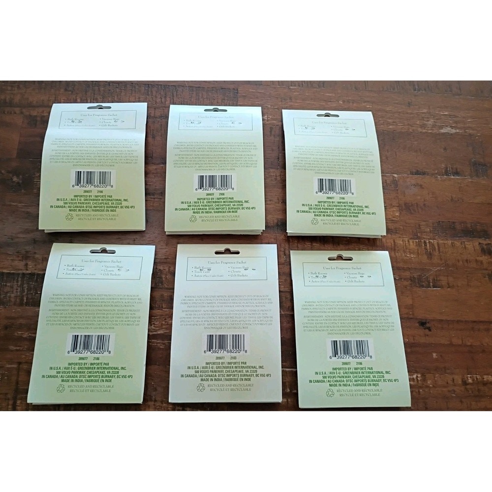 Fragance‎ Sachet  Lemongrass Ginger Lot Of 6     2 Pack Each - Picture 2 of 5